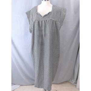 Vintage 80s Houndstooth Shift Dress Plus Size 24 Pleated Made Japan